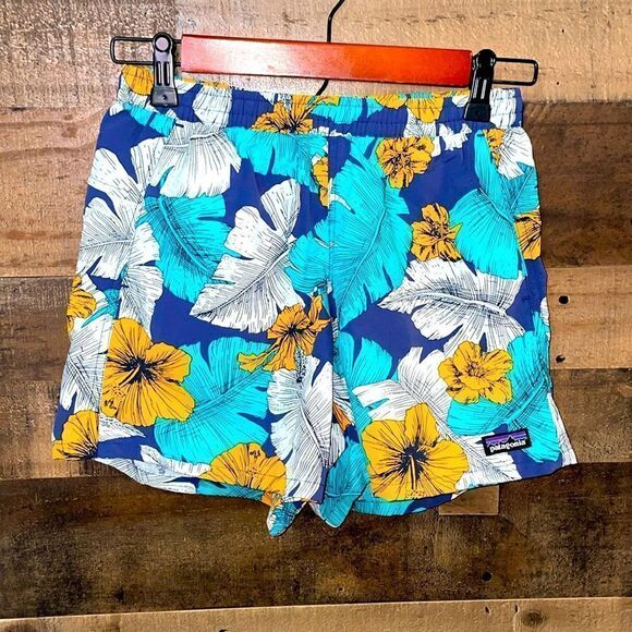 Patagonia Women's Baggies™ Shorts - 5" - Best Fronds Channel Blue - Picture 1 of 8